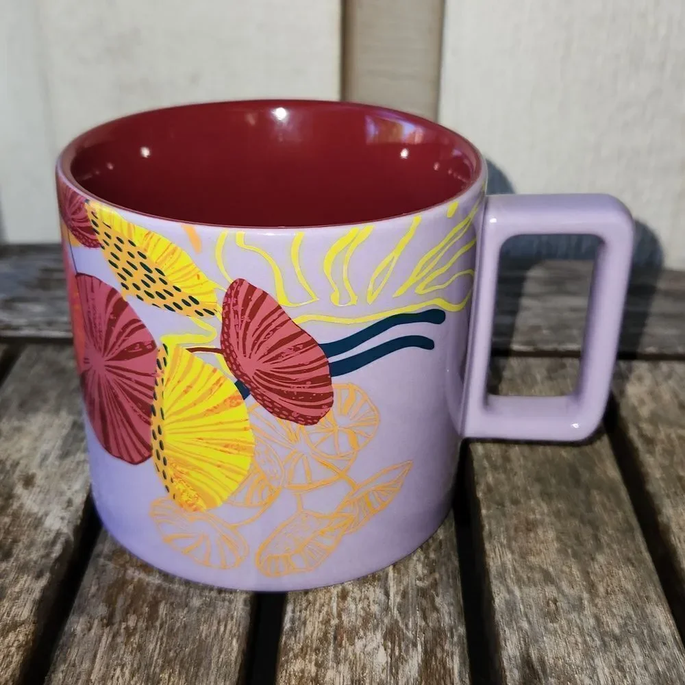 Starbucks Lilac Jellyfish & Parasol Coffee Mug 14 oz. NWT 2023